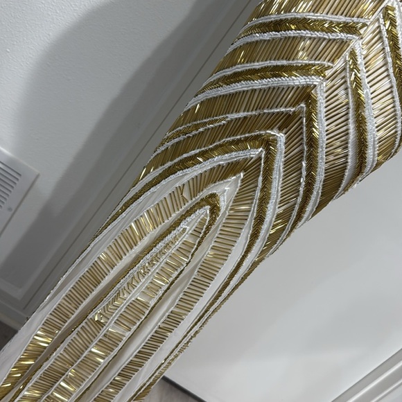 Mac Duggal Gold Goddess Beaded One Shoulder White Gown - Sample - Size 2 - Picture 8 of 14